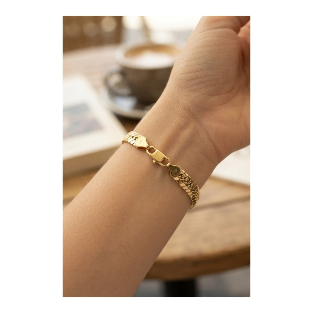 Xuping Gold Renk Yılan Zincir Model Kadın Bileklik