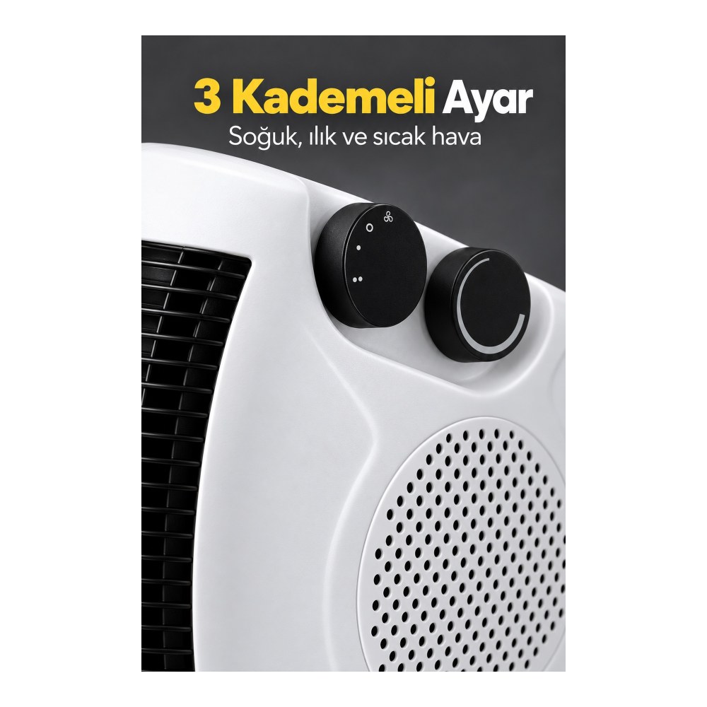 Termostatlı Fanlı Isıtıcı Çift Düğmeli Kontrol Tasarımı